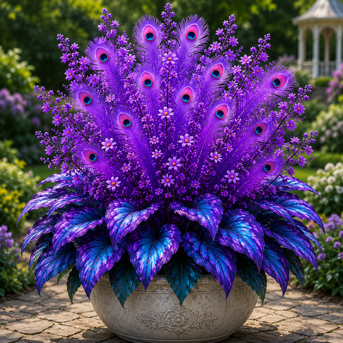 🌿 Peacock Flame Hosta Bulbs – Vibrant Multicolor Foliage for Gardens, Patios & Planters
