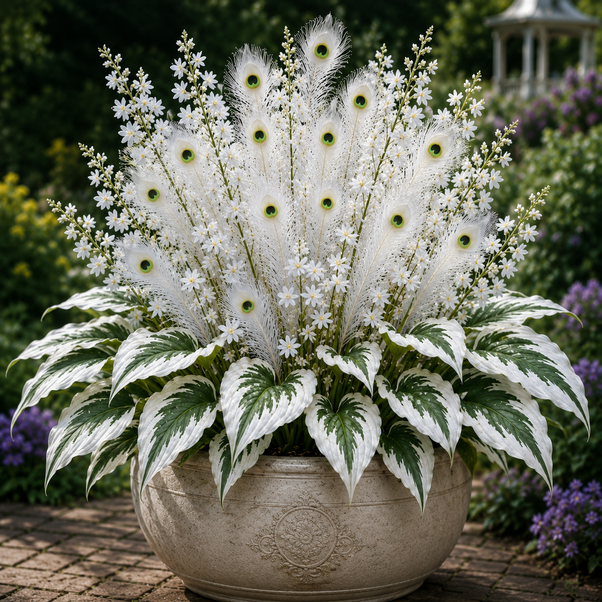 🌿 Peacock Flame Hosta Bulbs – Vibrant Multicolor Foliage for Gardens, Patios & Planters