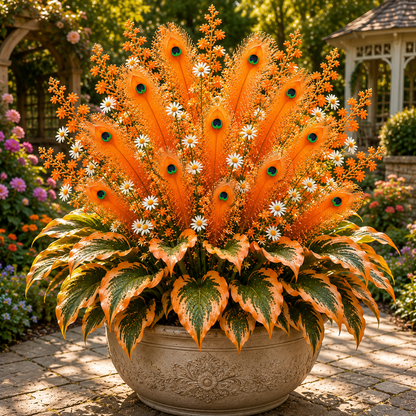 🌿 Peacock Flame Hosta Bulbs – Vibrant Multicolor Foliage for Gardens, Patios & Planters