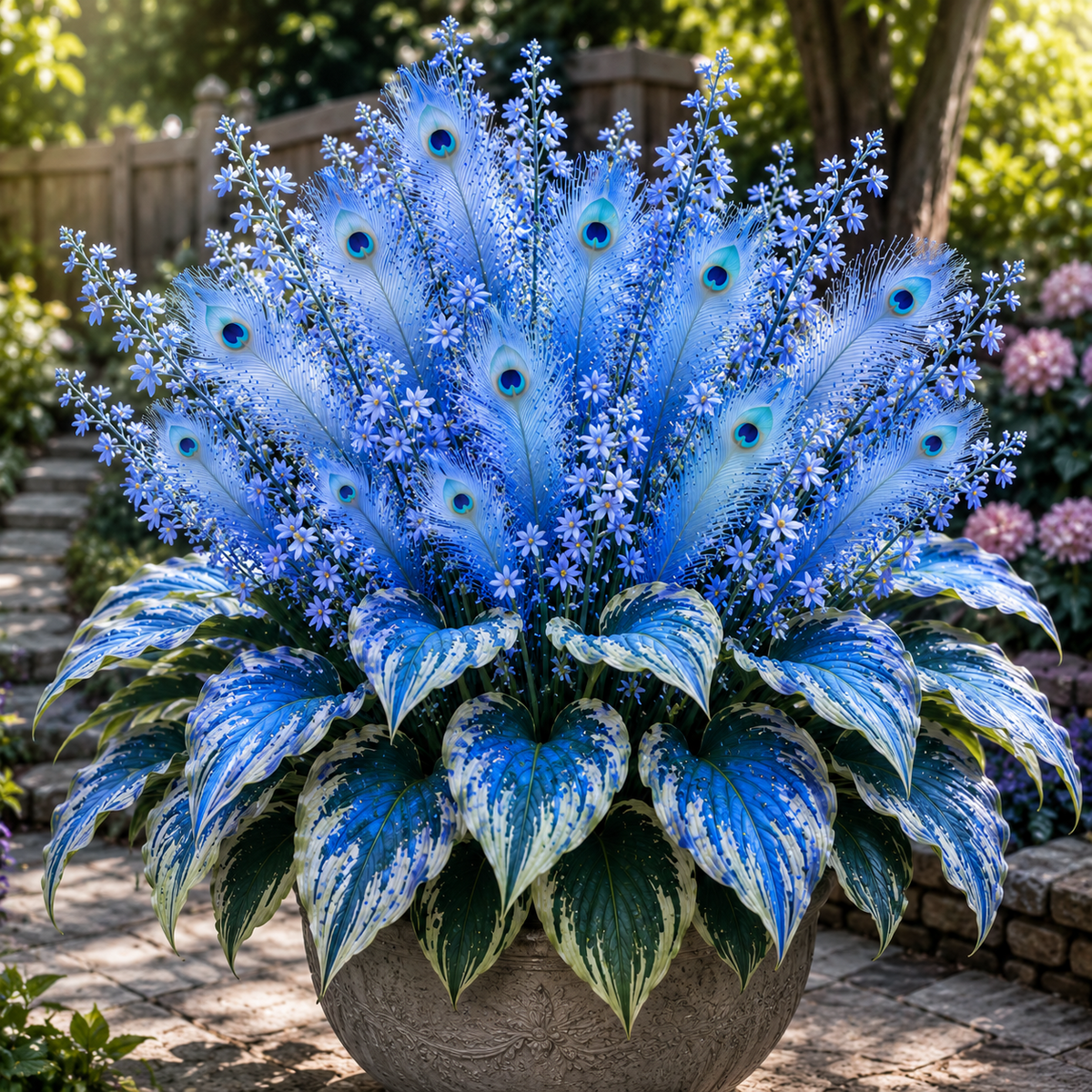 🌿 Peacock Flame Hosta Bulbs – Vibrant Multicolor Foliage for Gardens, Patios & Planters