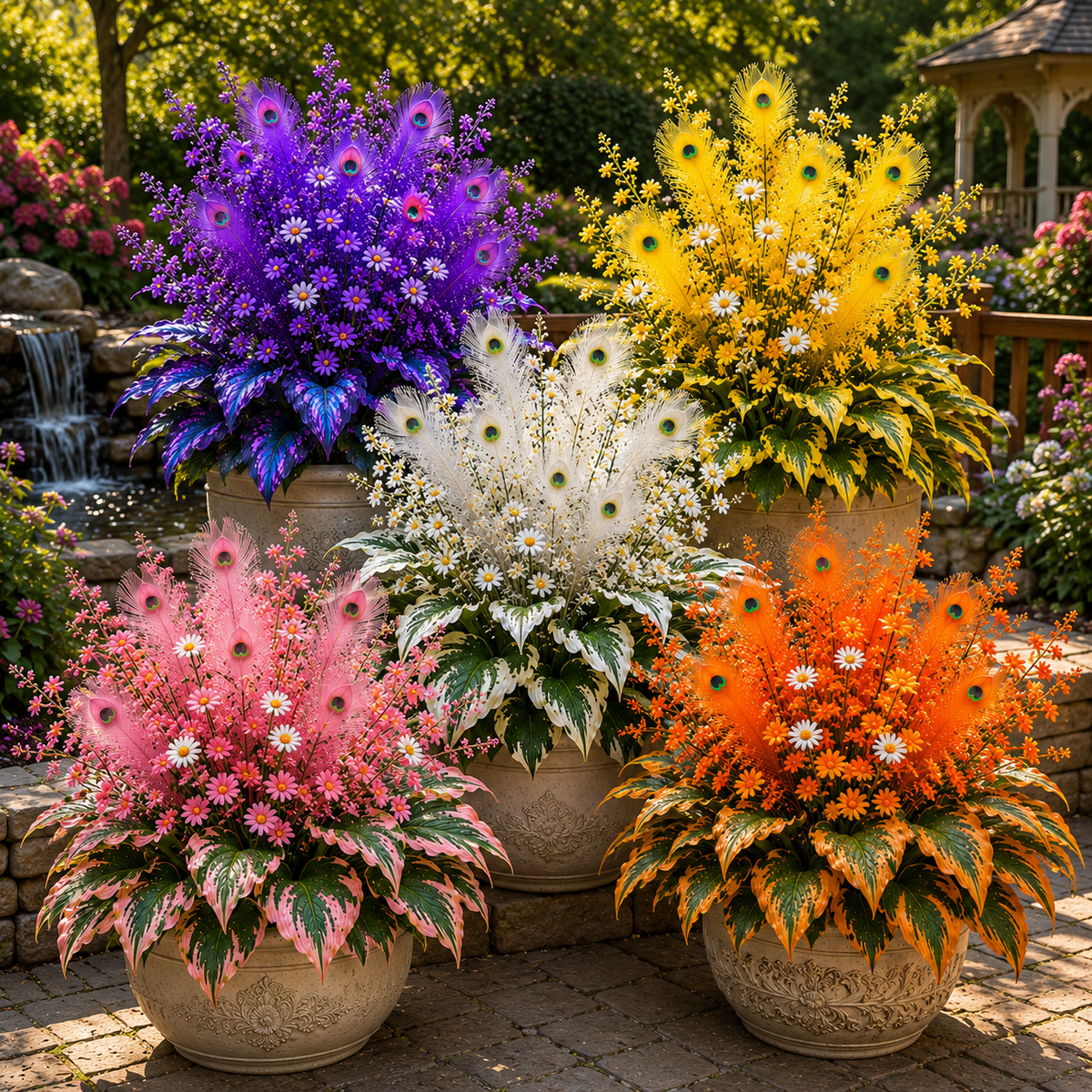 🌿 Peacock Flame Hosta Bulbs – Vibrant Multicolor Foliage for Gardens, Patios & Planters