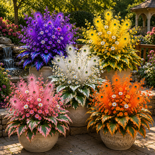 🌿 Peacock Flame Hosta Bulbs – Vibrant Multicolor Foliage for Gardens, Patios & Planters