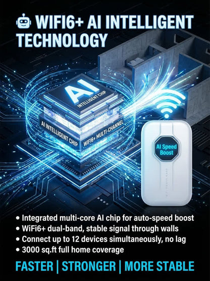 Next-Gen Satellite WiFi6+ Portable Router - 300Mbps Stay connected all day with our pocket router- Nationwide Clearance