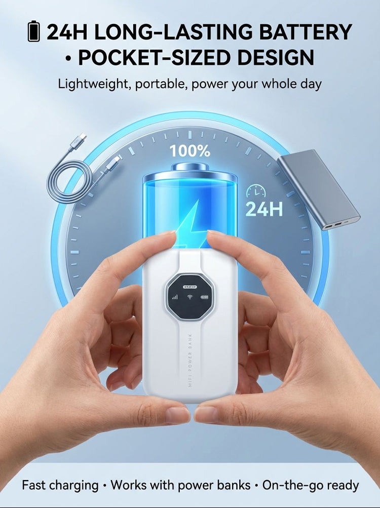 Next-Gen Satellite WiFi6+ Portable Router - 300Mbps Stay connected all day with our pocket router- Nationwide Clearance