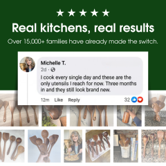 💥 Non‑Toxic Wooden Cooking Tools✅Wood Utensil Set