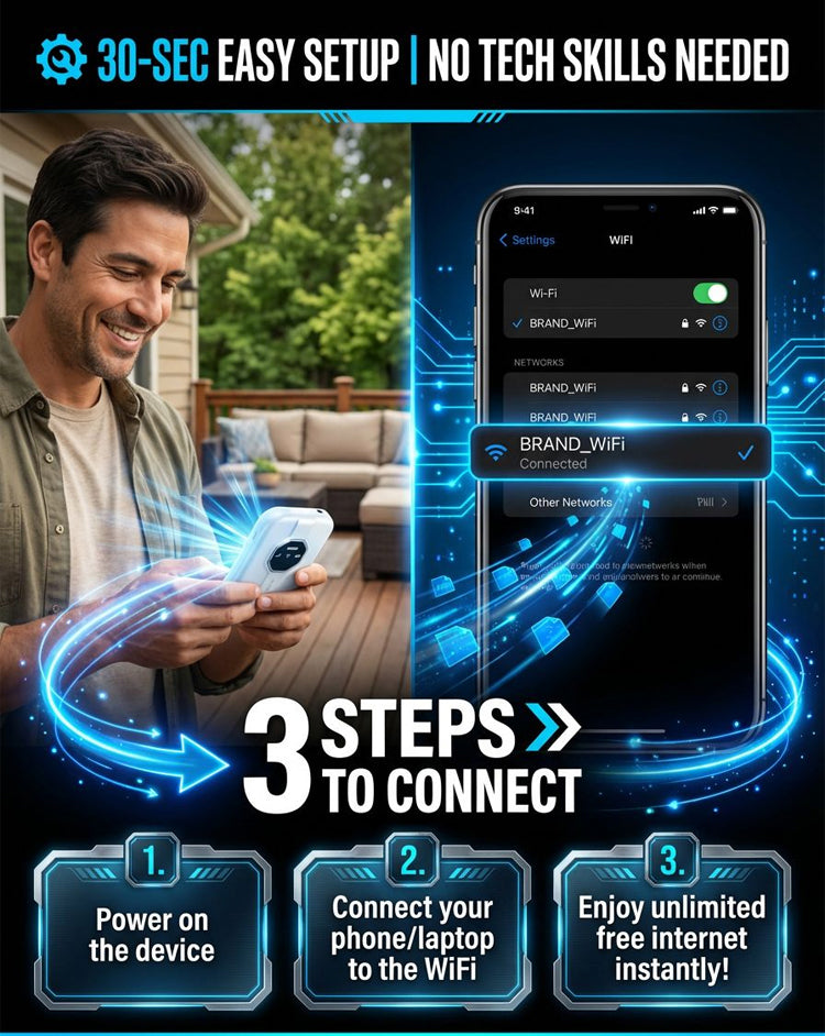 Next-Gen Satellite WiFi6+ Portable Router - 300Mbps Stay connected all day with our pocket router- Nationwide Clearance
