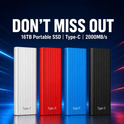 🏆Flash Sale⚡ 50K+ Sold 16TB Large-Capacity Type-C Mini Portable SSD