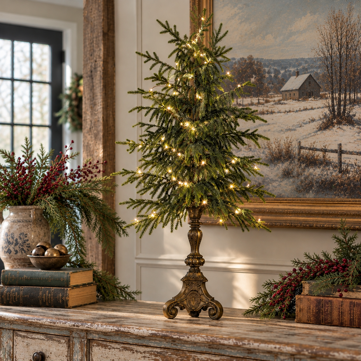 Vintage Lighted Norfolk Pine Trees