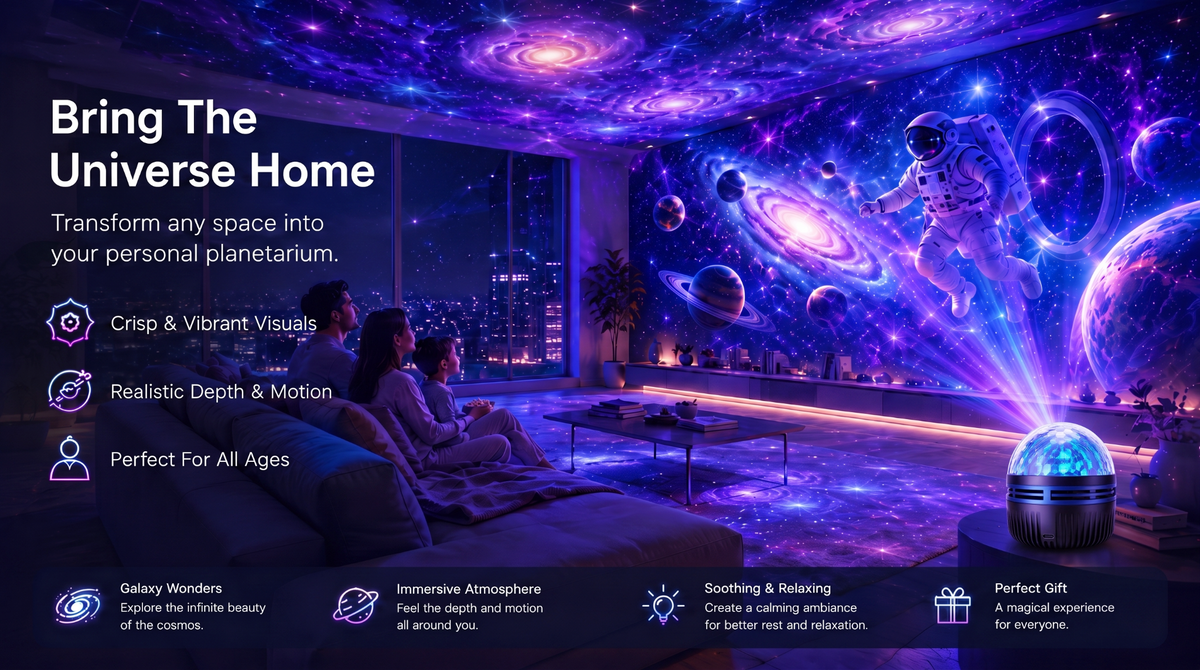 🦖🎁360° Smart Holographic Starry Sky Projector (HD Smart Dynamic 5D)