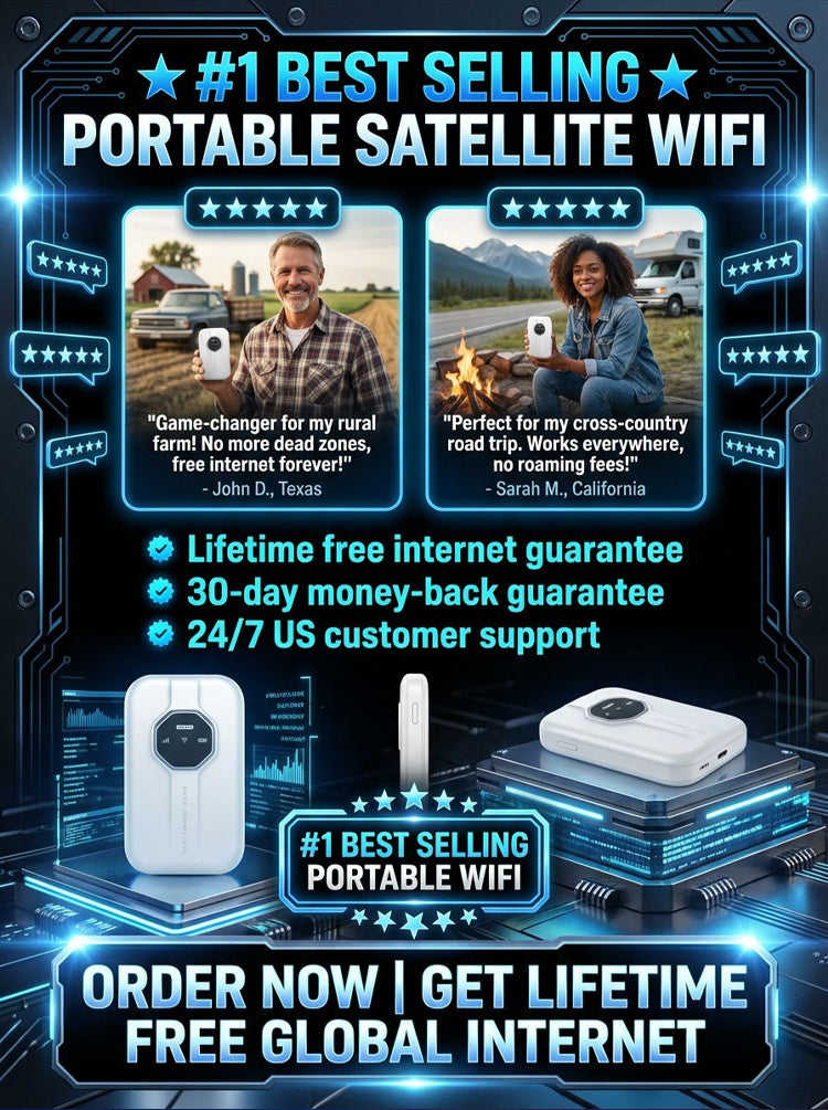 Next-Gen Satellite WiFi6+ Portable Router - 300Mbps Stay connected all day with our pocket router- Nationwide Clearance