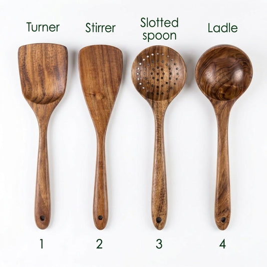 💥 Non‑Toxic Wooden Cooking Tools✅Wood Utensil Set
