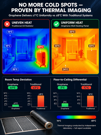 【Heats Up in 5 Seconds】German High-Tech Graphene Wall Heater