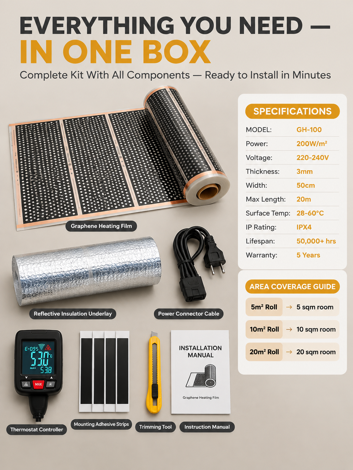 【Heats Up in 5 Seconds】German High-Tech Graphene Wall Heater