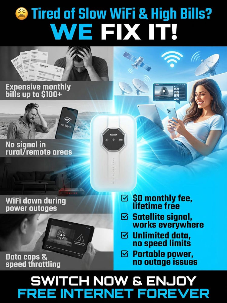Next-Gen Satellite WiFi6+ Portable Router - 300Mbps Stay connected all day with our pocket router- Nationwide Clearance