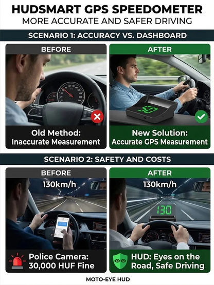 【Smart In-Car HUD Co-Pilot】Works on Sedans, SUVs, Pickups, RVs, and More!